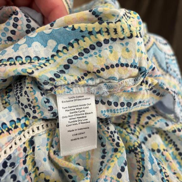 Talbots Women's Blouse Top Plus Size 2X Paisley Polka Dot 3/4 Sleeves - Picture 3 of 7